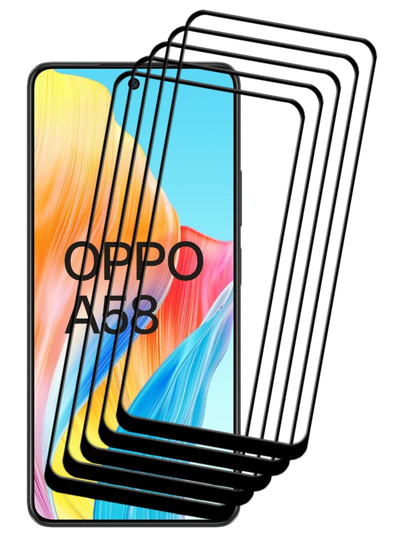 ACLIX 5 Pieces Antistatic ESD Dustproof Premium Quality High Definition Tempered Glass Screen Protector Designed For Oppo A58 4G - Image 1