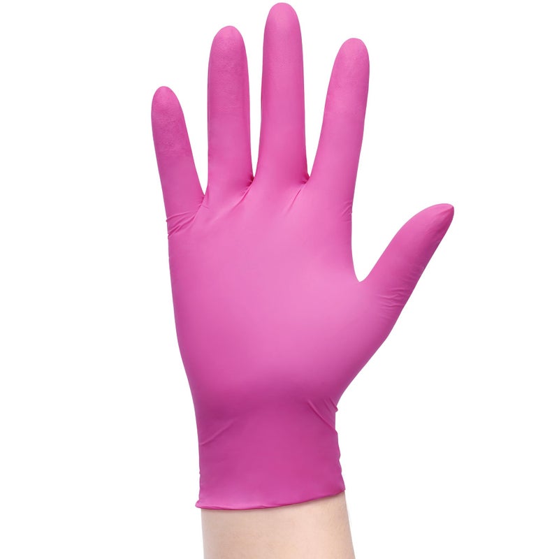 SwiftGrip Powder-Free Nitrile Gloves, Small, 50ct Box - 3-mil, Disposable, Latex-Free, for Kitchen, Cleaning, Estheticians, Hair Stylist - Pink/Fuchsia - Image 3