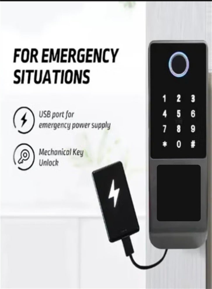 Arabic Voice Service,Waterproof TUYA WIFI App/ Smart Outdoor Lock, Fingerprint Lock, Outdoor Gate, Digital Password, Remote App, Home Electronic Rim Lock - Image 4