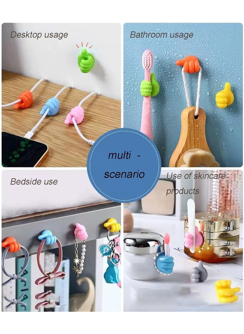 30Pcs Silicone Thumb Wall Hooks – Self-Adhesive Cable Organizer Clips, Multifunction Wall Hooks & Key Hangers for Kitchen, Bathroom, Office, Car, or Bedroom - Image 4