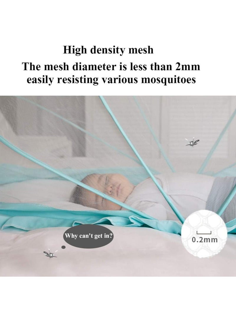 VIO Foldable Baby Mosquito Sleep Net For Infants Babies Portable Comfortable Easy Use Flies Insects Bugs Net for Bed Cot Crib Mat Carpet Indoor Outdoor Travel 125 60 55 CM - Image 5