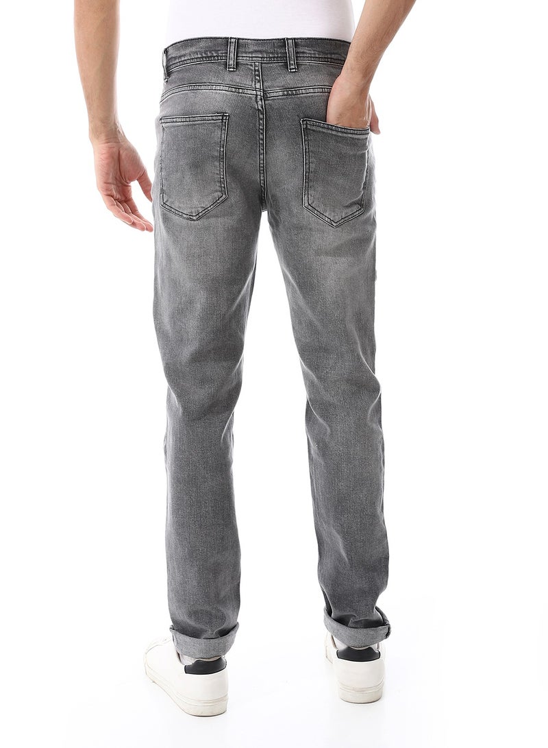 Andora Fly Zipper Button Closure Straight Jeans Pants_ Grey - Image 3