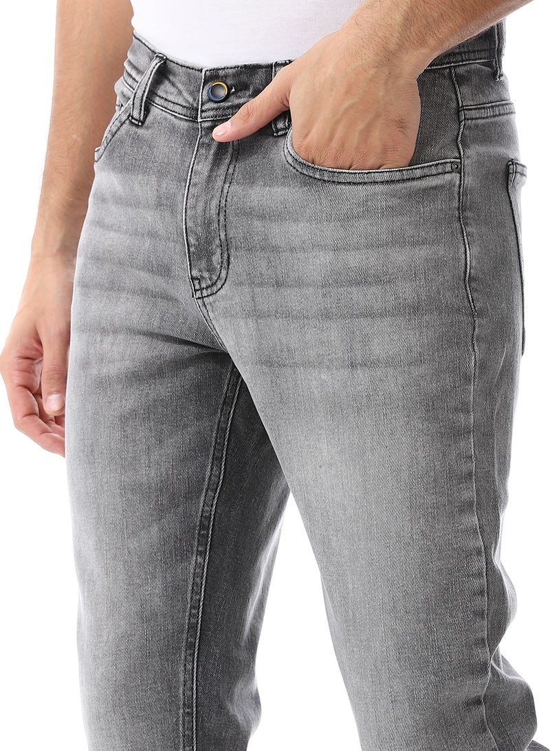 Andora Fly Zipper Button Closure Straight Jeans Pants_ Grey - Image 4