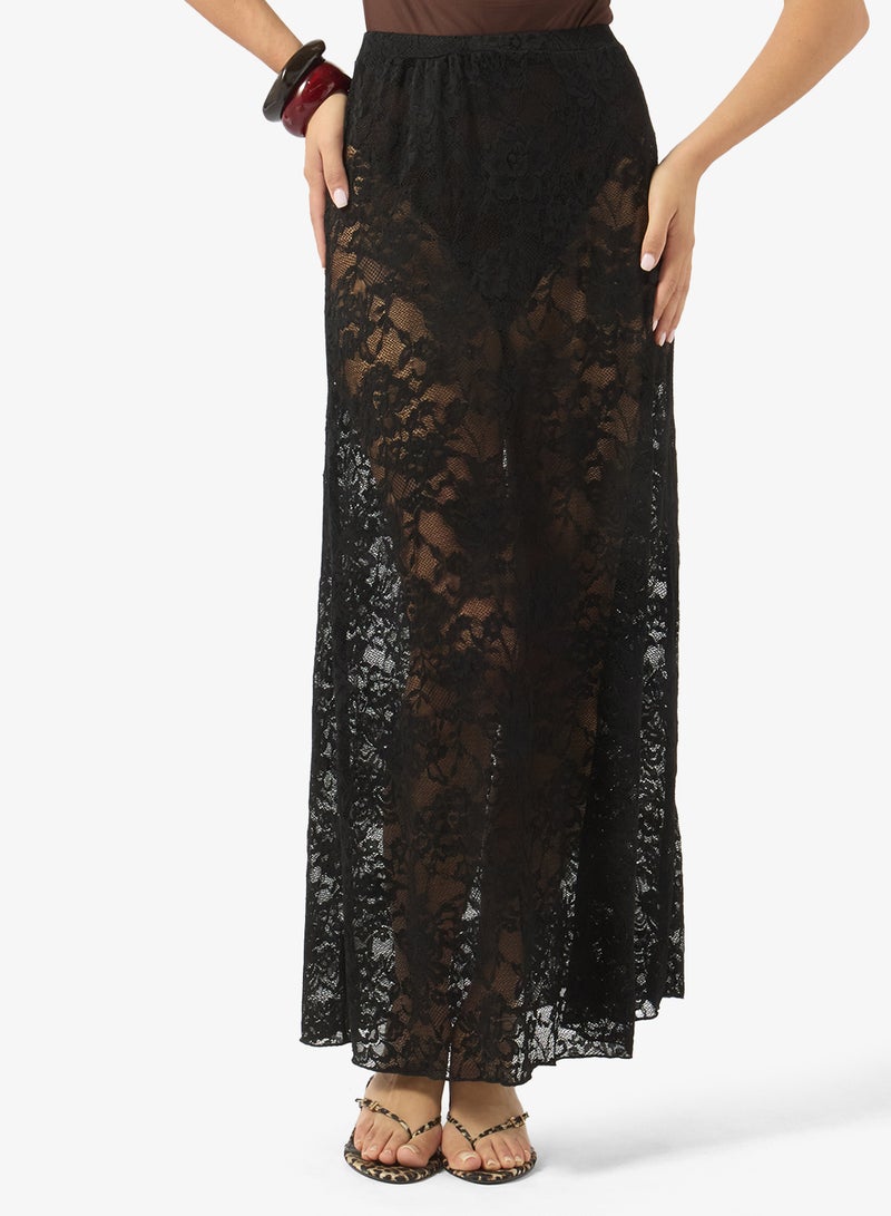 Ginger Lace Sheer Maxi Skirt - Image 1