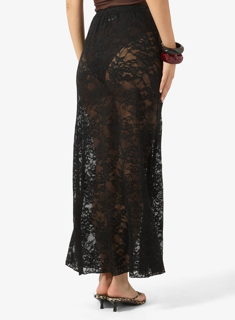 Ginger Lace Sheer Maxi Skirt - Image 3