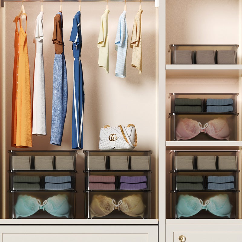 [Underwear Storage Box] Household Drawer Type Three-In-One Bra Underwear Compartment Finishing Box Socks Storage Box - Image 3