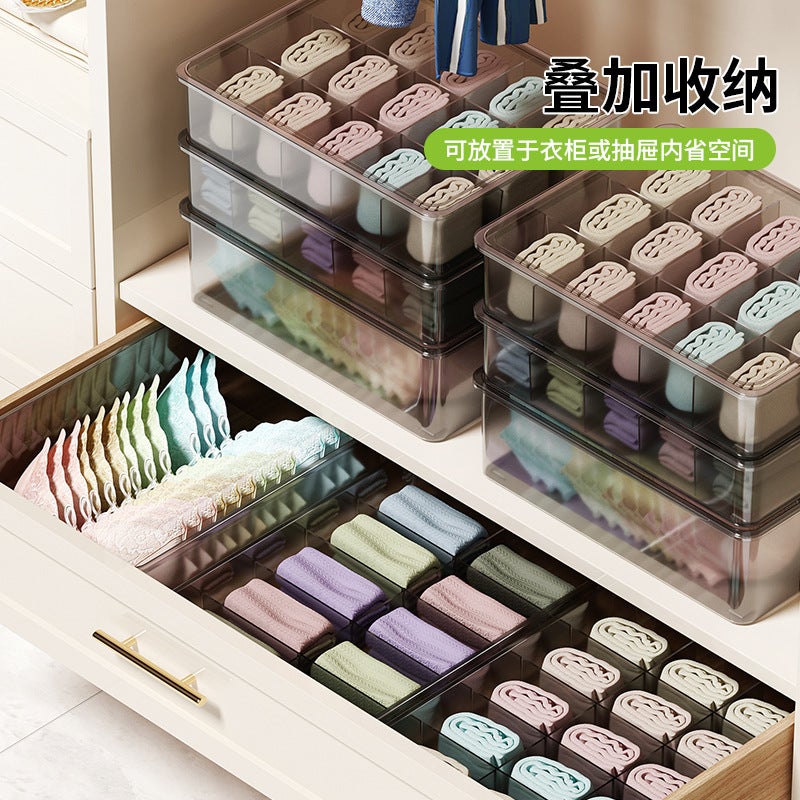 [Underwear Storage Box] Household Drawer Type Three-In-One Bra Underwear Compartment Finishing Box Socks Storage Box - Image 5