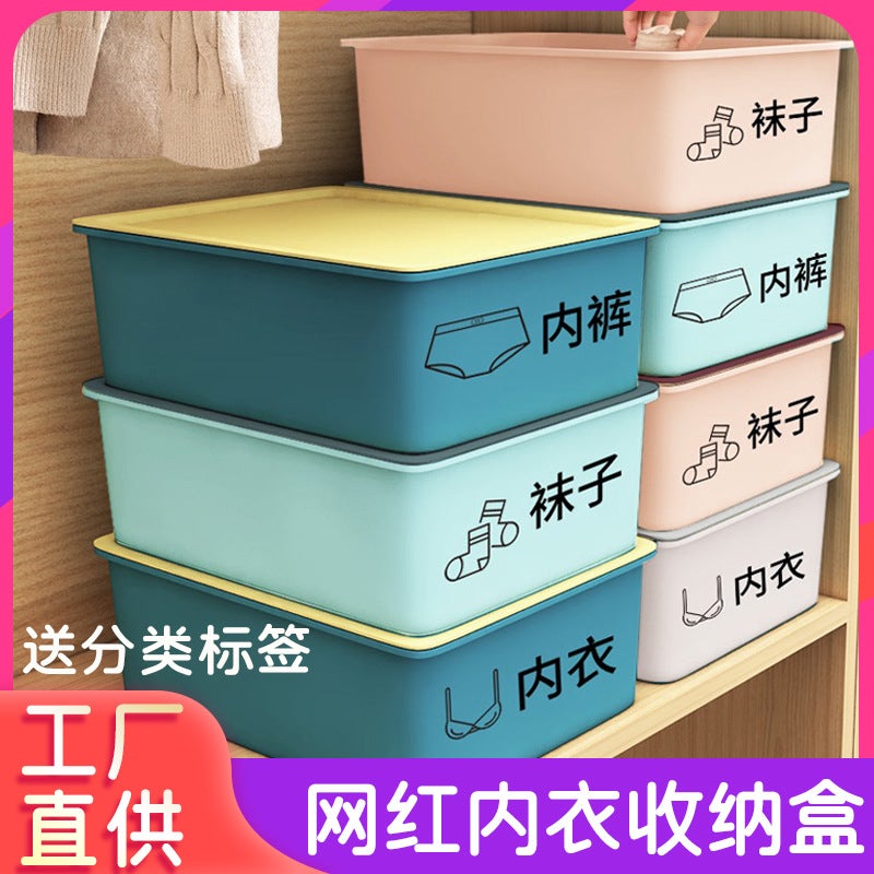 [Underwear Storage Box] Household Drawer Type Three-In-One Bra Underwear Compartment Finishing Box Socks Storage Box - Image 2