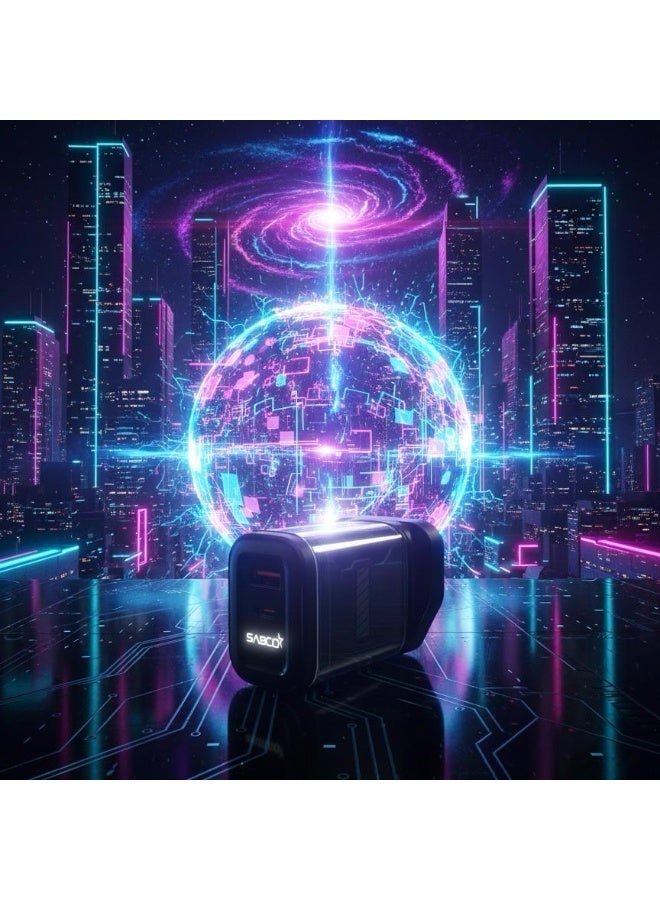 شاحن سريع ثنائي المنافذ بقدرة 25 واط | محول طاقة USB-C و USB-A - Image 2