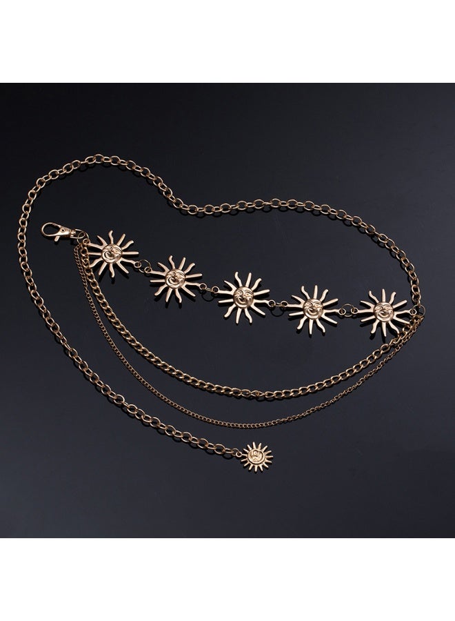 Ucanbe Sunflower Multi-Layer Adjustable Waist Chain – Dress Belt with Premium Chain Accessory - Image 3