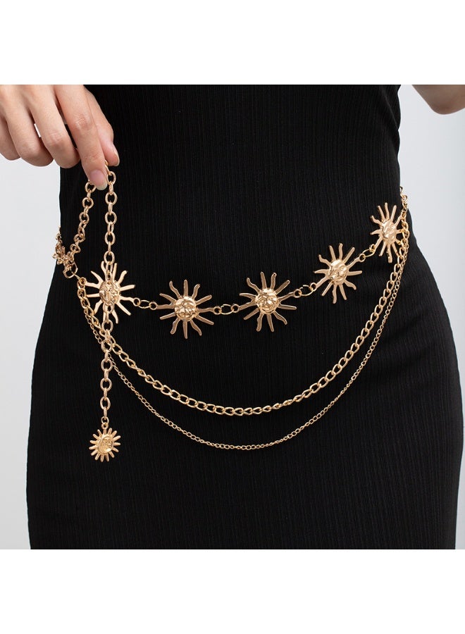 Ucanbe Sunflower Multi-Layer Adjustable Waist Chain – Dress Belt with Premium Chain Accessory - Image 2