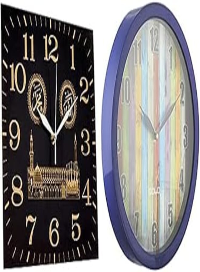 Solo Bundle of Solo Clock black and gold 30 cm + Digital LCD Temperature Thermometer Hygrometer Humidity Meter Clock (White, HTC-2)