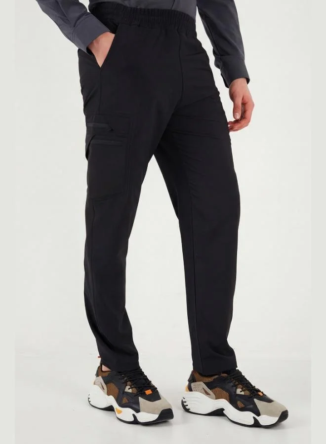 Buratti  Buratti Regular Fit Elastic Waist Water Repellent Straight Leg Trekking and Courier Trousers Men's PANTS 693288 for Men | Best Price UAE