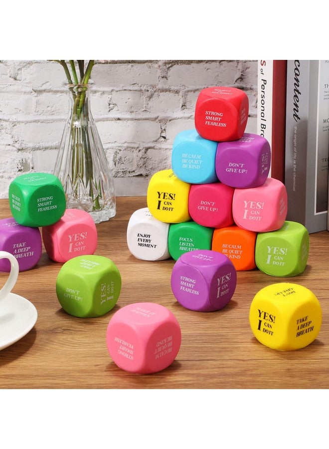 جيريفي 40 قطعة من مكعبات الرغوة التحفيزية كرة الإجهاد مع اقتباسات مربعة مشجعة على كرات الإجهاد النرد على شكل رغوة لتخفيف التوتر ألعاب للأطفال والكبار واللوازم المدرسية في الفصول الدراسية - Image 5