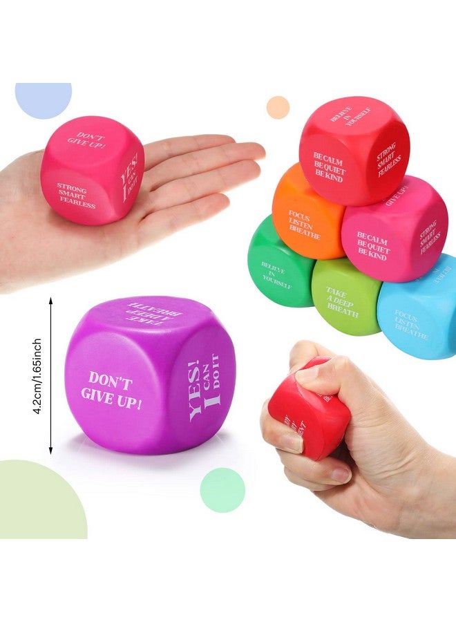 جيريفي 40 قطعة من مكعبات الرغوة التحفيزية كرة الإجهاد مع اقتباسات مربعة مشجعة على كرات الإجهاد النرد على شكل رغوة لتخفيف التوتر ألعاب للأطفال والكبار واللوازم المدرسية في الفصول الدراسية - Image 4