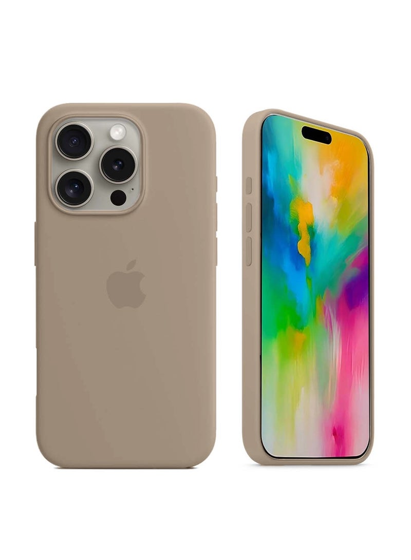 Wtech Apple iPhone 16 Pro 2024 Premium Soft Liquid Silicone Case Cover - Grey