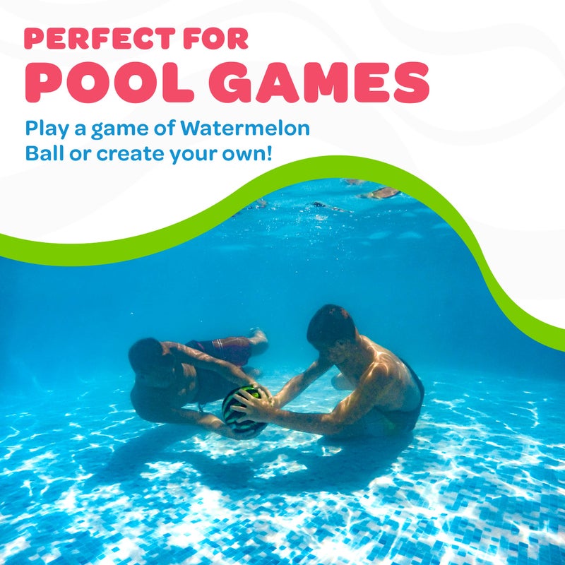 Watermelon Ball كرة البطيخ - الألعاب المائية الأصلية للأطفال من عمر 8 إلى 12 عامًا - كرة مسبح بحجم 9 بوصات للمراهقين والبالغين والعائلة - ألعاب المسبح، ألعاب المسبح، ألعاب السباحة الممتعة، كرة القدم المائية، التاج، الغوص ولعب كرة الشاطئ - Image 5