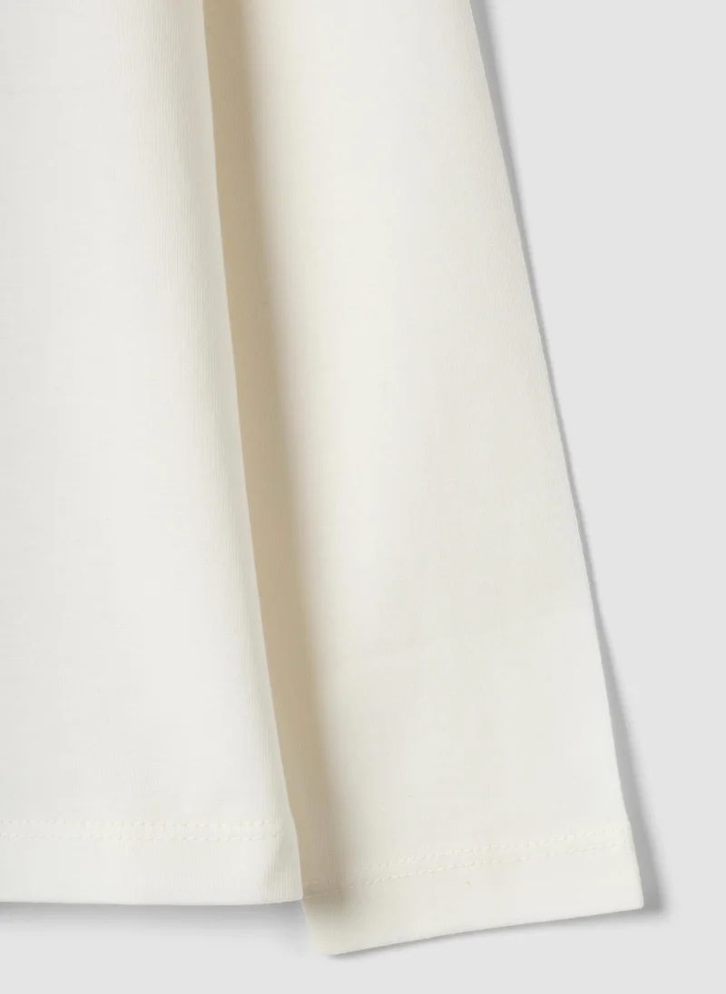 Ovs  OVS White Organic Cotton T-Shirt With Heart Print For Girls for Women | Best Price UAE