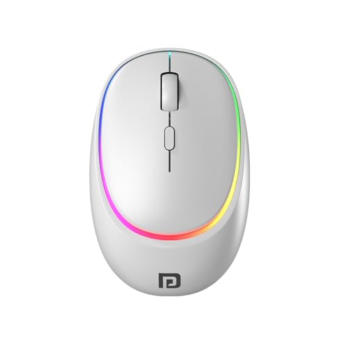 Portronics Toad IV Bluetooth Mouse with 2.4 GHz Wireless (Dual Connectivity), Rechargeable, Connect up to 3 Devices, RGB Lights, Adjustable Optical DPI, for Laptop, PC, Tablet, Smartphone (White) - Image 1