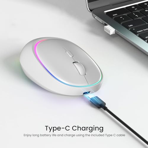 Portronics Toad IV Bluetooth Mouse with 2.4 GHz Wireless (Dual Connectivity), Rechargeable, Connect up to 3 Devices, RGB Lights, Adjustable Optical DPI, for Laptop, PC, Tablet, Smartphone (White) - Image 3