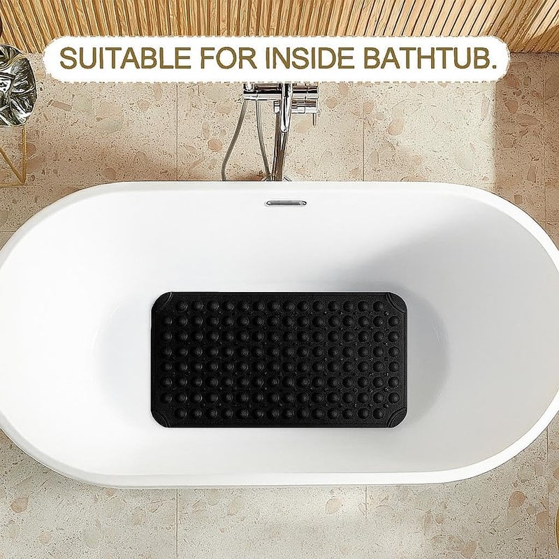 Non-Slip Bath Mat 38 x 70 cm - Protect and Safety During Shower (Black) - Image 3