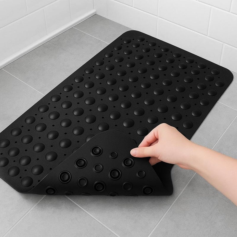 Non-Slip Bath Mat 38 x 70 cm - Protect and Safety During Shower (Black) - Image 1