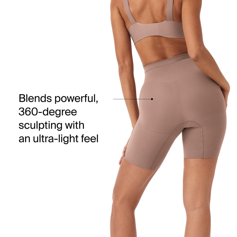 SPANXsculpt Power Series Mid-Thigh Short - Core Shapewear - Lightweight, All-Day Shaping & Support - No Panty Lines - Cafe Au Lait - Small - Image 4
