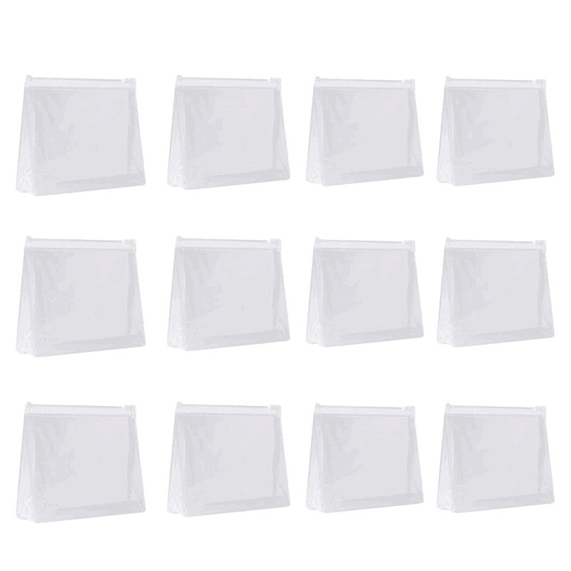JIAKAI 12pcs Mini Small PVC Transparent Plastic Cosmetic Organizer Bag Pouch With Zipper Closure for Vacation Travel, Bathroom and Organizing Makeup Bag - Image 1