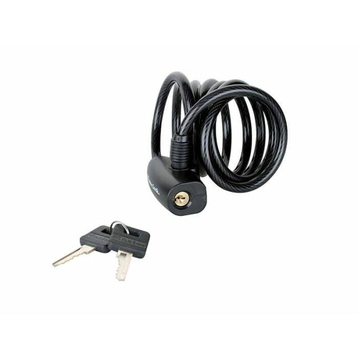 Master Lock 8126 Keyed Bike Cable Lock, 1.8 m (6 ft) Coiling 8 mm Braided Steel Cable, Black, Vinyl Coated, 2 Keys, for Bikes, Skateboards, Strollers and Outdoor Gear