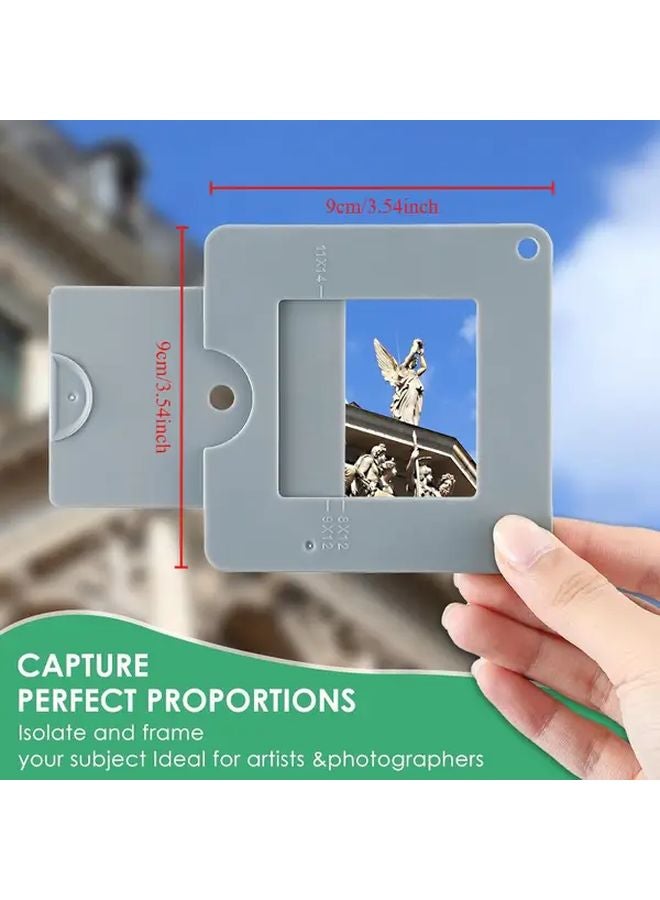 Gray View Finder Sliding Mechanism Color Isolation Tool Composition Aid for Artists Photographers - Image 1