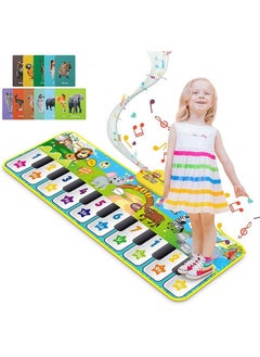 YelaJoy Baby Piano Pad Music Pad Toy, Baby Music Pad with 42 Music Sounds, Kids Floor Piano Keyboard Dance Pad Animal Blanket Touch Play Mat, Early Education Toy Gift for Toddlers Boys Girls (Green)  - Image 1