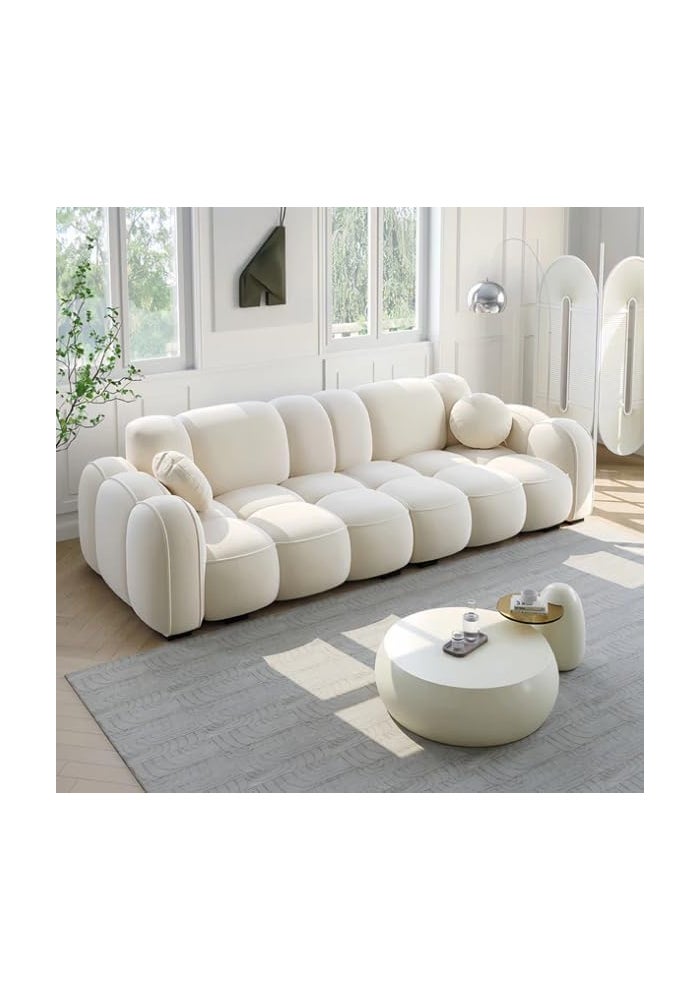 Aroma Homes Modern Cloud-Inspired Modular Sofa Set – 4-Piece Cream White Bubble Couch - Image 4