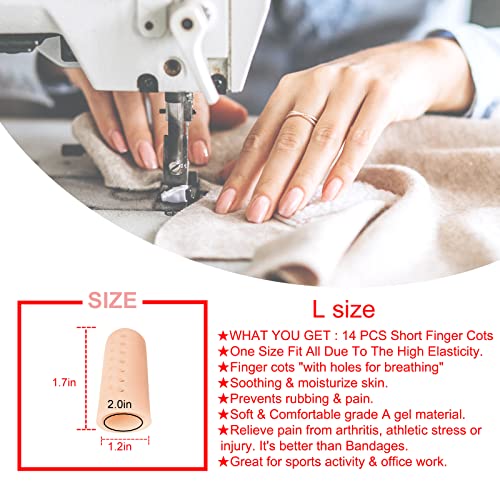 JWHOO Gel Finger Cots (Breathable, Latex Free), Finger Protectors with Hole(14PCS), Silicone Finger Gloves, Finger Covers for Hand Eczema, Trigger Finger, Finger Cracking, Finger Arthritis, Reusable. - Image 5