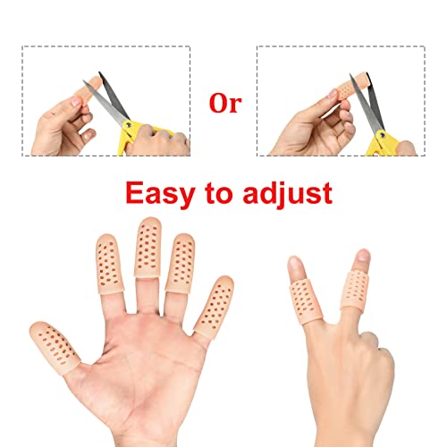 JWHOO Gel Finger Cots (Breathable, Latex Free), Finger Protectors with Hole(14PCS), Silicone Finger Gloves, Finger Covers for Hand Eczema, Trigger Finger, Finger Cracking, Finger Arthritis, Reusable. - Image 3