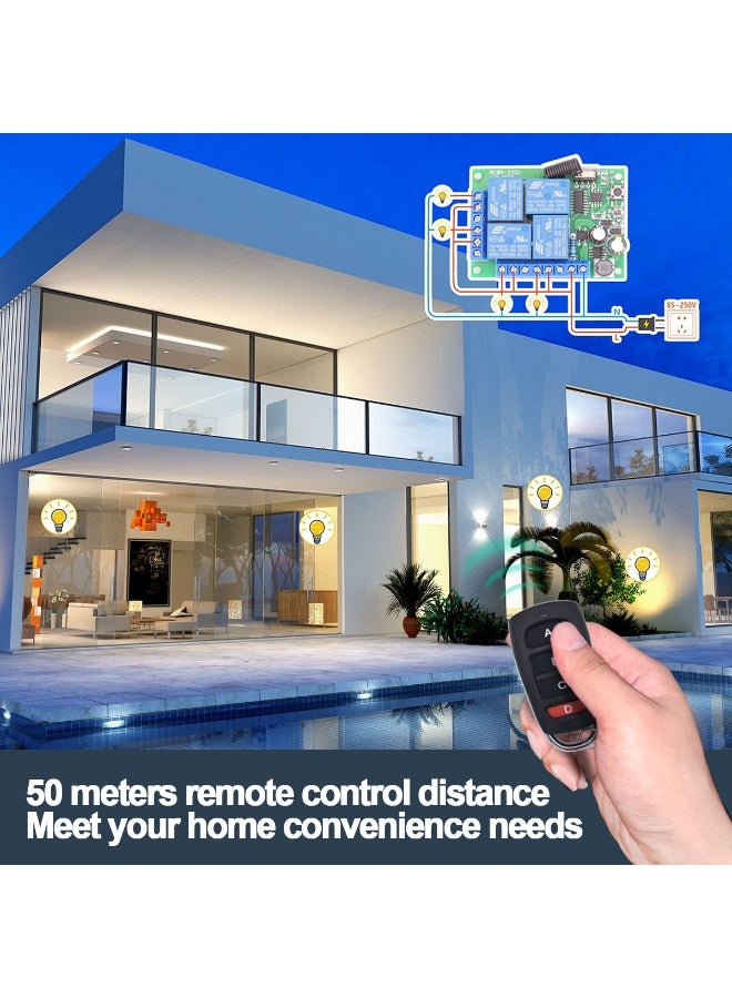 البطارية الحرة اللاسلكية ضوء التبديل التحكم عن بعد التبديل مجموعة مستقرة RF433 إشارة 30m نطاق لا الأسلاك المطلوبة لغرفة النوم المنزلية حمام الدرج - Image 3