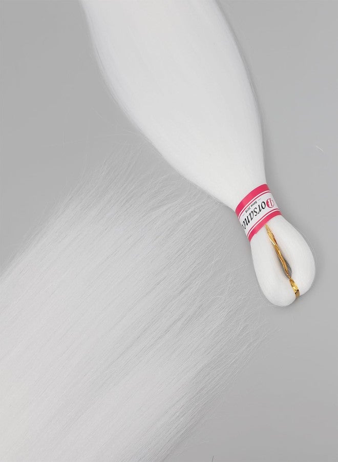 Dorsanee White Braiding Hair Pre Stretched 20 Inch 3 Packs Professional Easy Braiding Hair for Crochet Braids Twists Locs Hair Soft Yaki Texture Hot Water Setting Synthetic Hair Extensions - Image 4