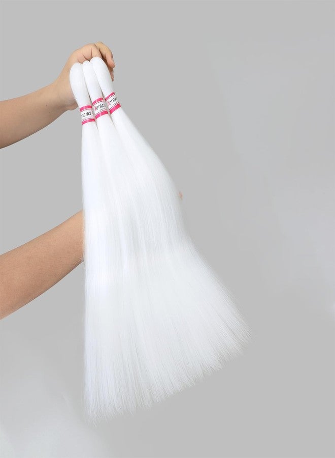 Dorsanee White Braiding Hair Pre Stretched 20 Inch 3 Packs Professional Easy Braiding Hair for Crochet Braids Twists Locs Hair Soft Yaki Texture Hot Water Setting Synthetic Hair Extensions - Image 3