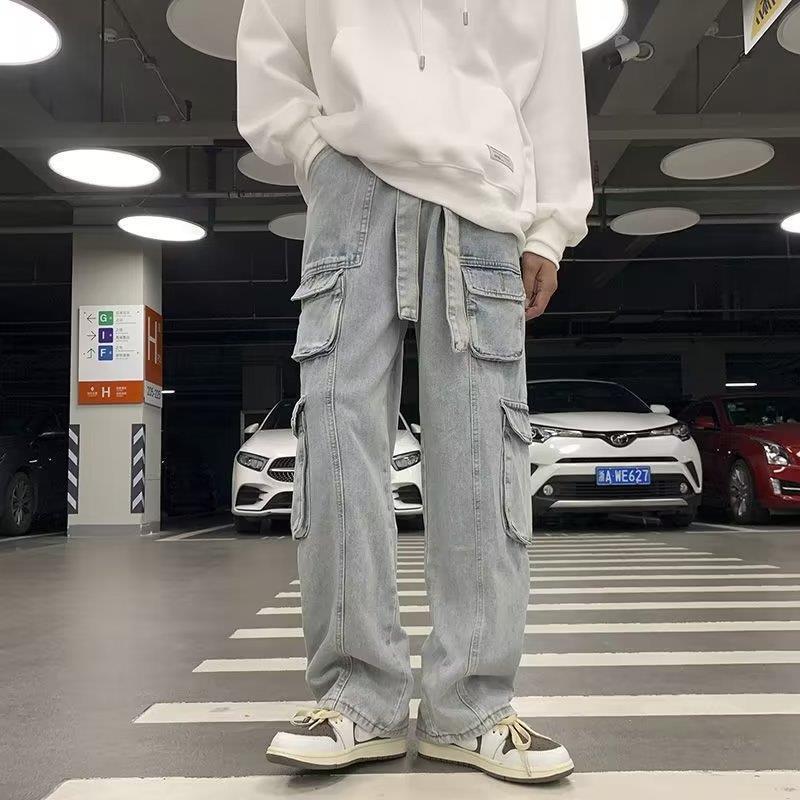 Unisex Classic Denim Jeans Loose Fit Daily Outdoor Wear - Image 2