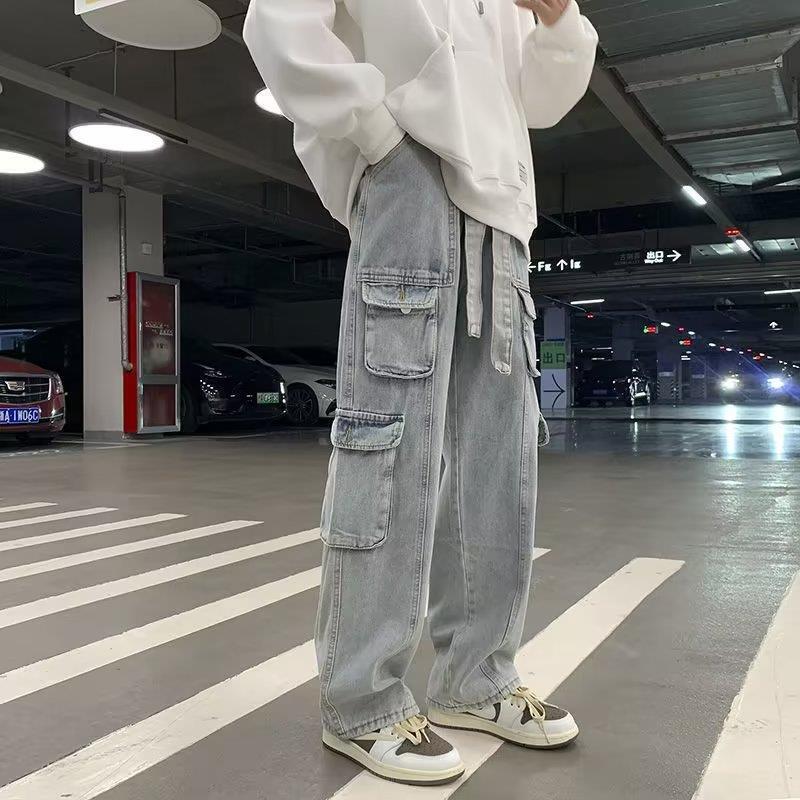 Unisex Classic Denim Jeans Loose Fit Daily Outdoor Wear - Image 1