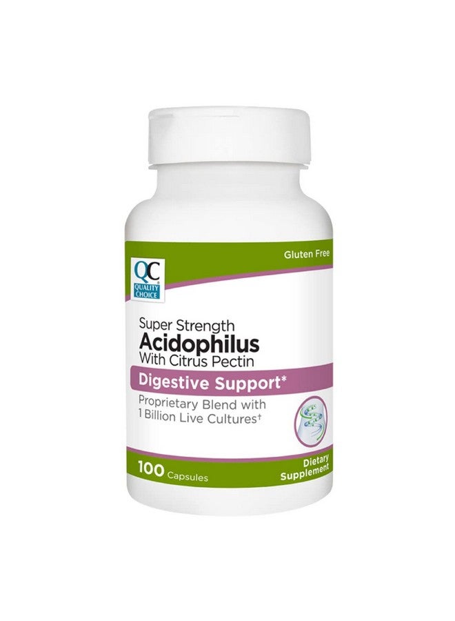 Quality Choice Quality Choice Digestive Support Acidophilus with Citrus Pectin - 100 Capsules - Daily Probiotic Formula with Citrus-Derived Fiber - Easy-to-Swallow Capsules - Image 1