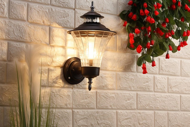 kinis Vintage Black Wall Lamp with Clear Glass Shade Wall Sconce for Garden, Balcony, Porch, or Entryway – Clasic Decorative Exterior Light for Living Room/Bedrom/Restaurant (Pack of 1, Without Bulb) - Image 3