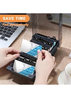 Business Card Holder For Desk Business Card Case Organizer With 4 Dividers Plastic Credit Card Holder File Storage 500 Cards Business Card Holders Box Storage For Office Tabletop Grey - pzsku/Z2FE734D7CD7007DD5758Z/45/_/1740915861/648aec68-12ee-4ccc-bd82-7bbf6025b83d