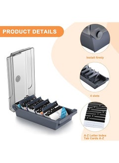 Business Card Holder For Desk Business Card Case Organizer With 4 Dividers Plastic Credit Card Holder File Storage 500 Cards Business Card Holders Box Storage For Office Tabletop Grey - pzsku/Z2FE734D7CD7007DD5758Z/45/_/1740915869/50efc885-c9cd-4f9f-906f-6d45ae461055