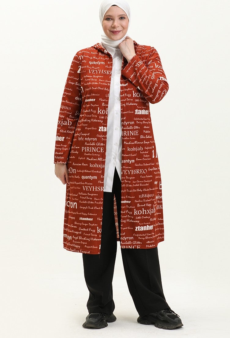 Sefa Merve Large Size Hooded Cape 4707-05 Tan  - Image 1