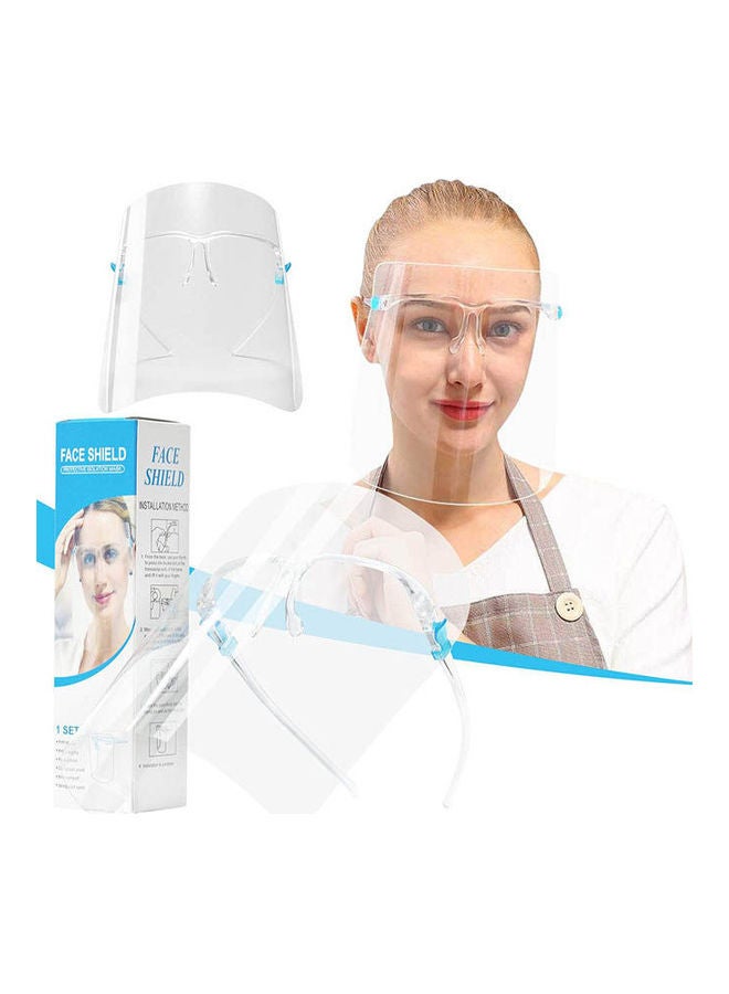 NIBEMINENT 1 Pack Full Face Shield Transparent Plastic Visor Compatiable With Glasses - Image 1