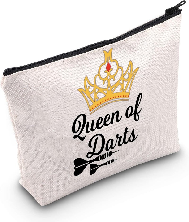 POFULL POFULL Darts Gifts Dart Player Gift Darts Game Lovers Gift Queen of Darts Cosmetic Bags For Dart Teams (Queen of Darts bag)