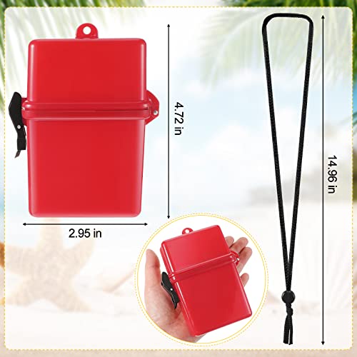 Outus 3 Pcs Waterproof ID Badge Holder Case with Waterproof Buckle 472 x 295 x 157 Inch Sport Case Locker with Adjustable Hanging Rope for Swimming Travel Fishing BoatRed Black Yellow Classic - Image 3