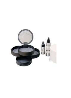 Generic 4-Tier Cosmetics and Accessories Organizer with Mirror - Pure Material, Practical Space-saving Design, Imported and Packed in Elegant Box M (Black)  - Image 1