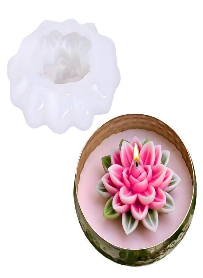 SOFTCREATO 3D Lotus Candle Mould Silicone | Lotus Flower Candle Making Mold for Wax, Soy Wax, Resin Art, Soap & Chocolate | Decorative Spiritual Flower Candle Mould - Image 1