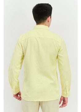 French Connection Men Regular Fit Solid Long Sleeves Casual Shirt, Yellow  - Image 3